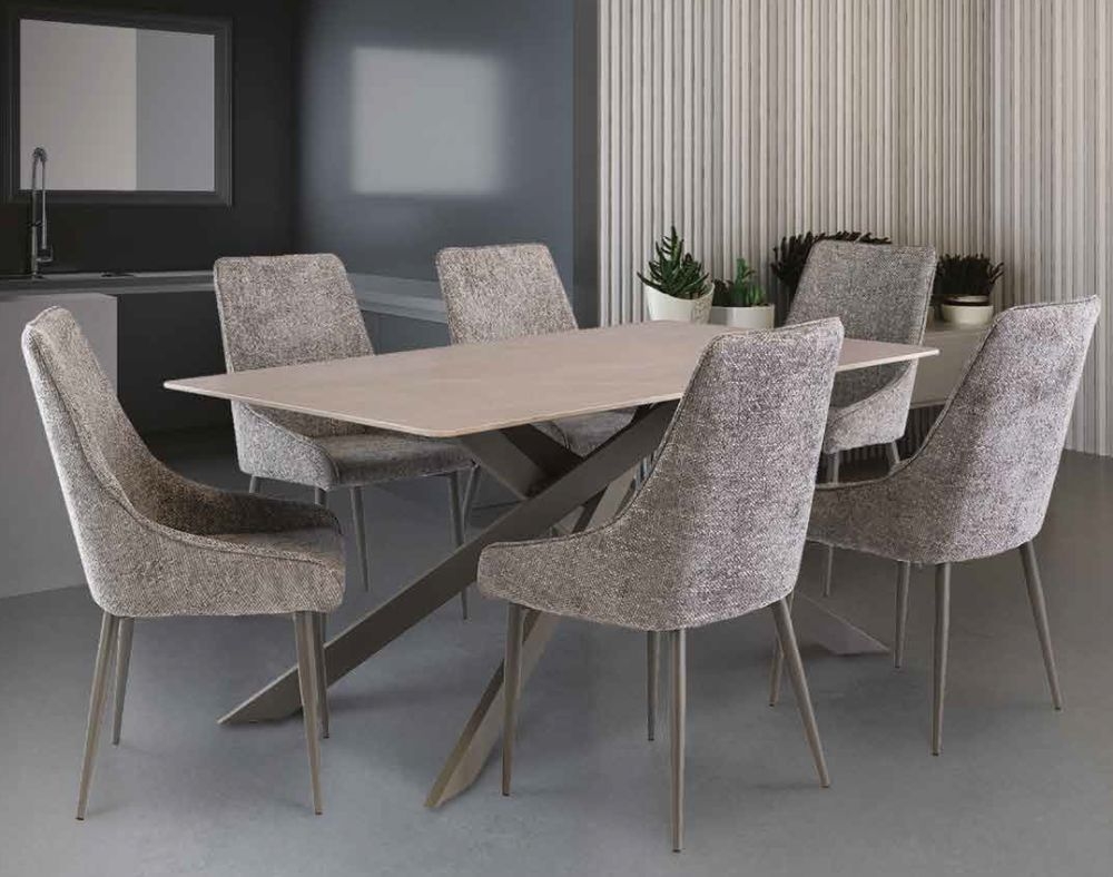 Product photograph of Camilla Sintered Stone Top Matt Grey 6 Seater Dining Table from Choice Furniture Superstore.